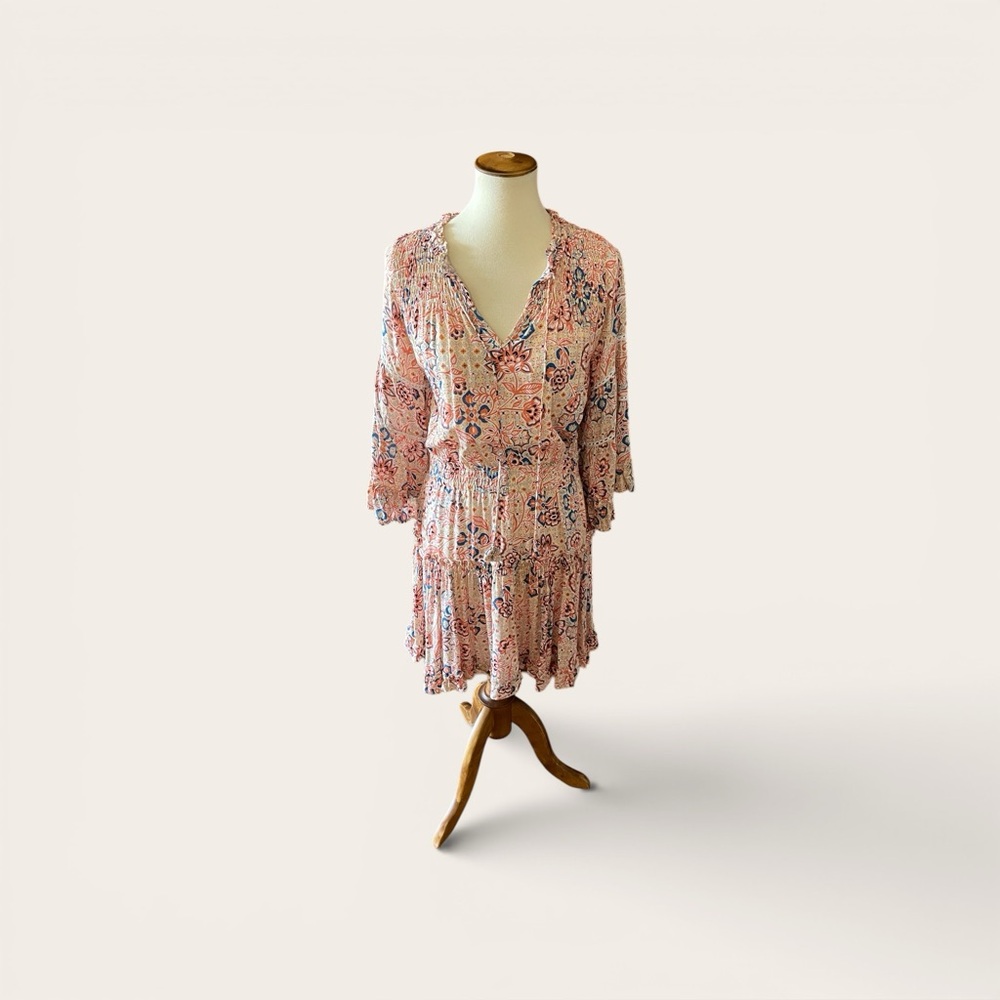 #236, Dear John Pink Boho Tiered Mini Dress, NWT, size M